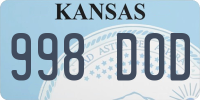 KS license plate 998DOD
