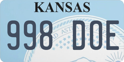 KS license plate 998DOE