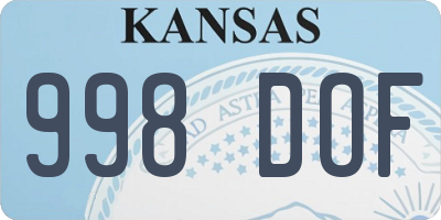 KS license plate 998DOF