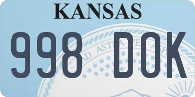 KS license plate 998DOK