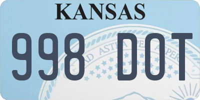 KS license plate 998DOT