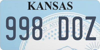 KS license plate 998DOZ