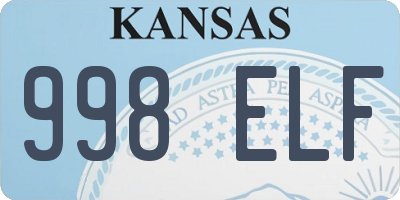 KS license plate 998ELF