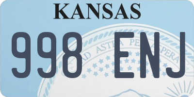 KS license plate 998ENJ