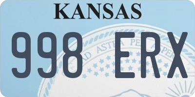 KS license plate 998ERX