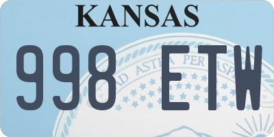 KS license plate 998ETW