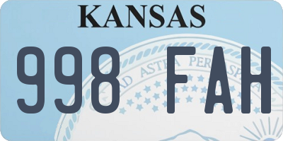 KS license plate 998FAH