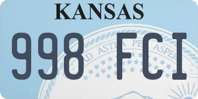 KS license plate 998FCI