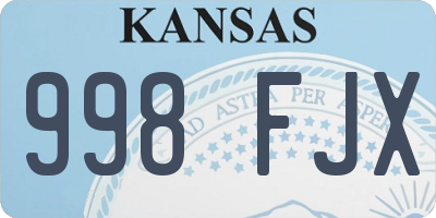 KS license plate 998FJX