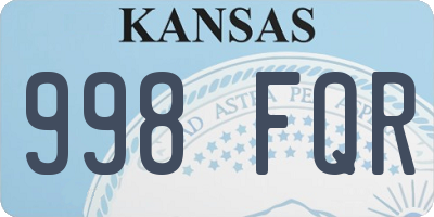 KS license plate 998FQR