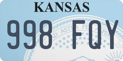 KS license plate 998FQY