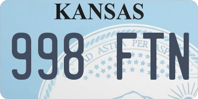 KS license plate 998FTN