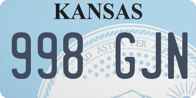 KS license plate 998GJN