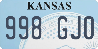 KS license plate 998GJO