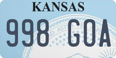 KS license plate 998GOA