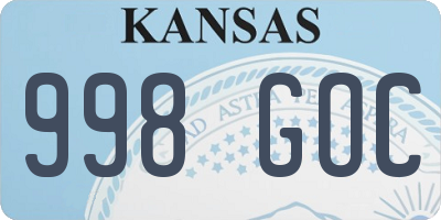 KS license plate 998GOC