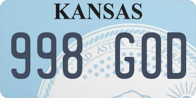 KS license plate 998GOD