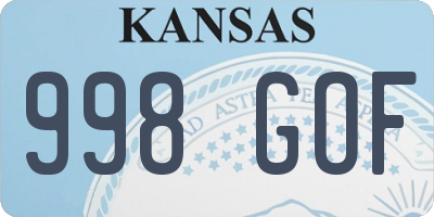 KS license plate 998GOF