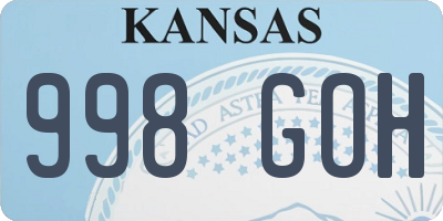 KS license plate 998GOH