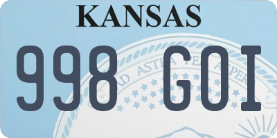 KS license plate 998GOI