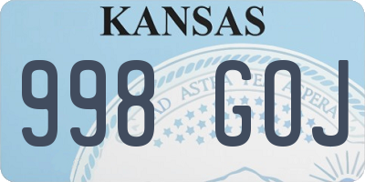 KS license plate 998GOJ
