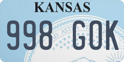 KS license plate 998GOK