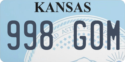 KS license plate 998GOM