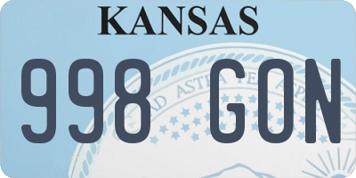 KS license plate 998GON