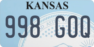 KS license plate 998GOQ