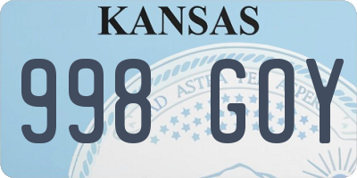 KS license plate 998GOY