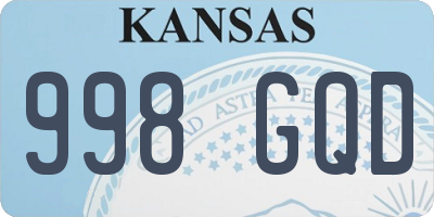 KS license plate 998GQD