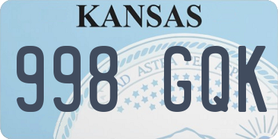 KS license plate 998GQK