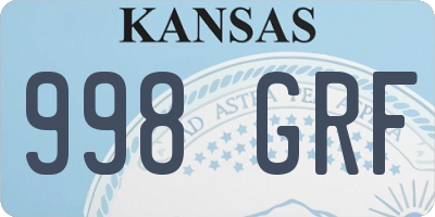 KS license plate 998GRF