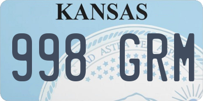 KS license plate 998GRM