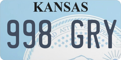 KS license plate 998GRY