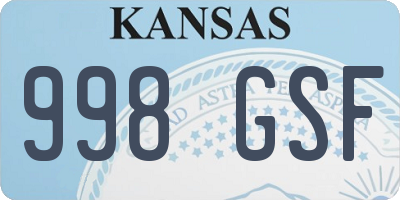 KS license plate 998GSF