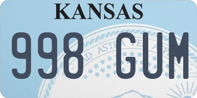 KS license plate 998GUM