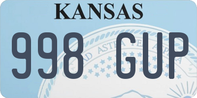 KS license plate 998GUP