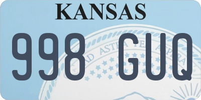 KS license plate 998GUQ