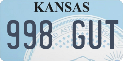 KS license plate 998GUT