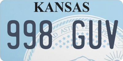 KS license plate 998GUV