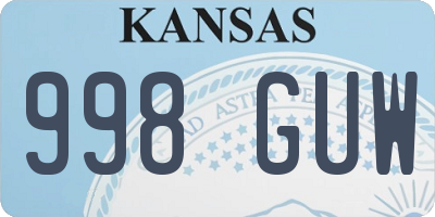 KS license plate 998GUW