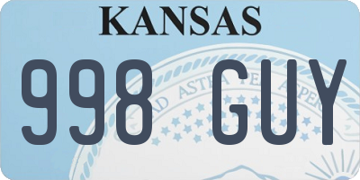 KS license plate 998GUY
