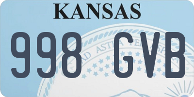 KS license plate 998GVB