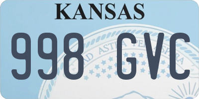 KS license plate 998GVC