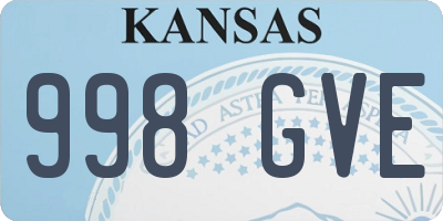 KS license plate 998GVE