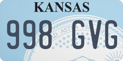 KS license plate 998GVG
