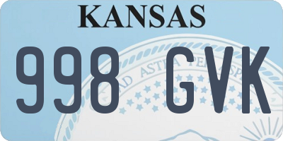 KS license plate 998GVK