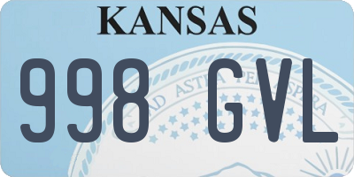 KS license plate 998GVL