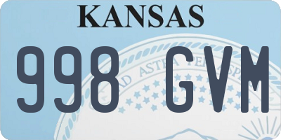 KS license plate 998GVM